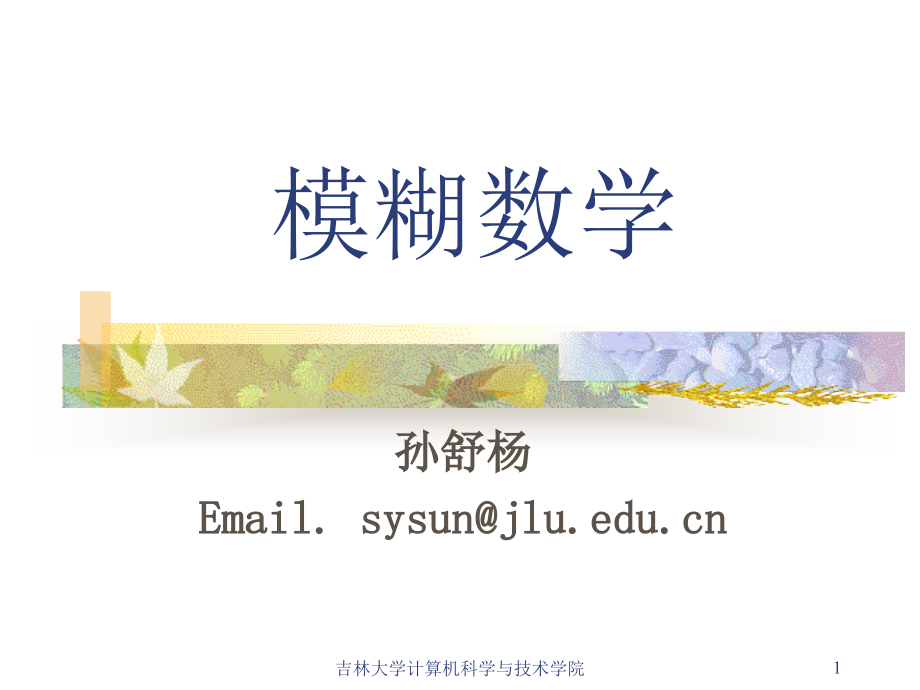 模糊数学2008-5(最大隶属原则择近原则)_第1页