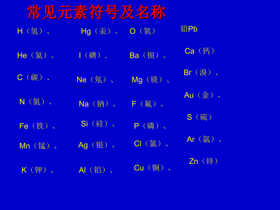 常见的元素名称和符号_第1页