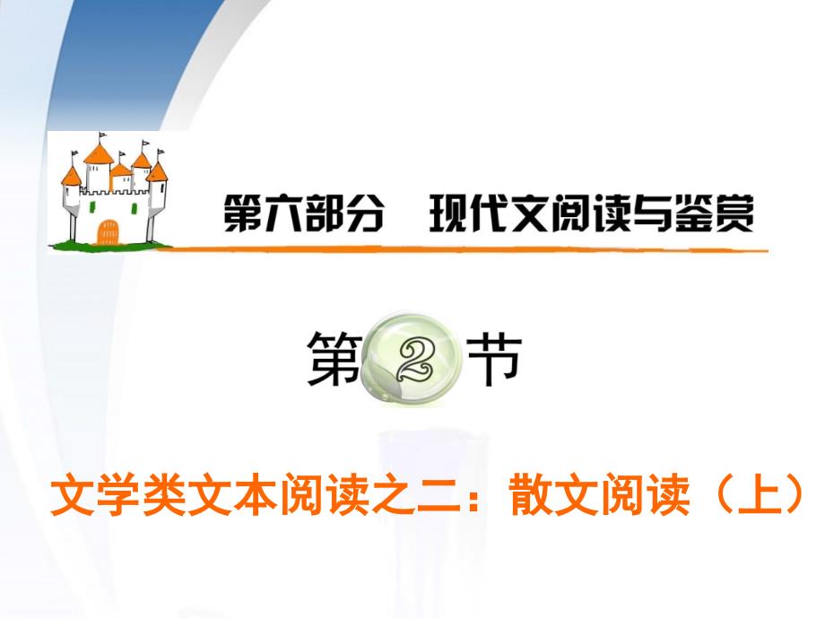 广东省2012届高考语文第1轮总复习第6部分文学类文本阅读之一散文阅读(上)课件粤教版_第1页