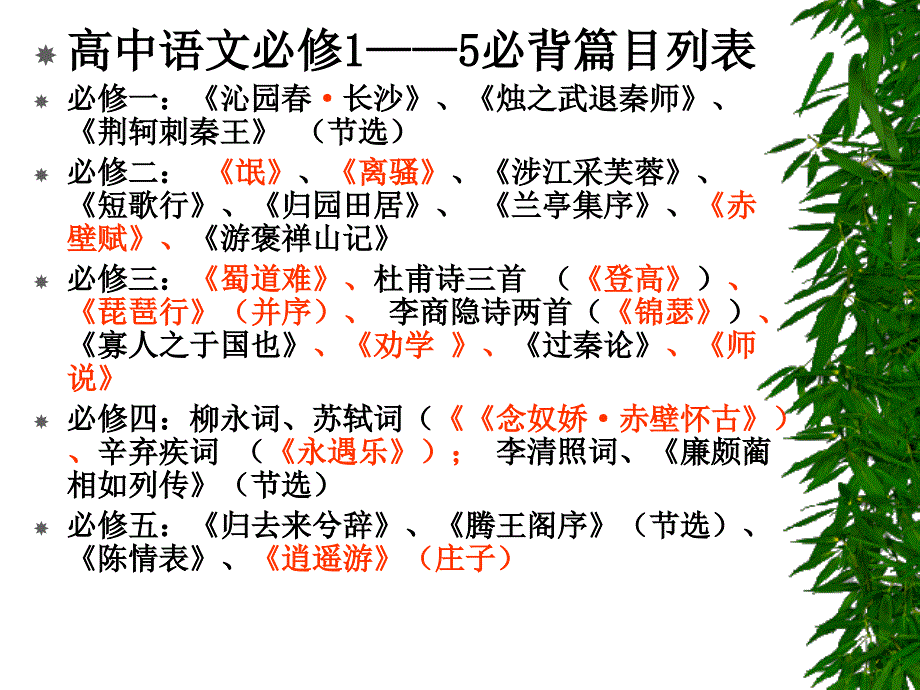 高中语文必修1——5必背篇目列表_第1页