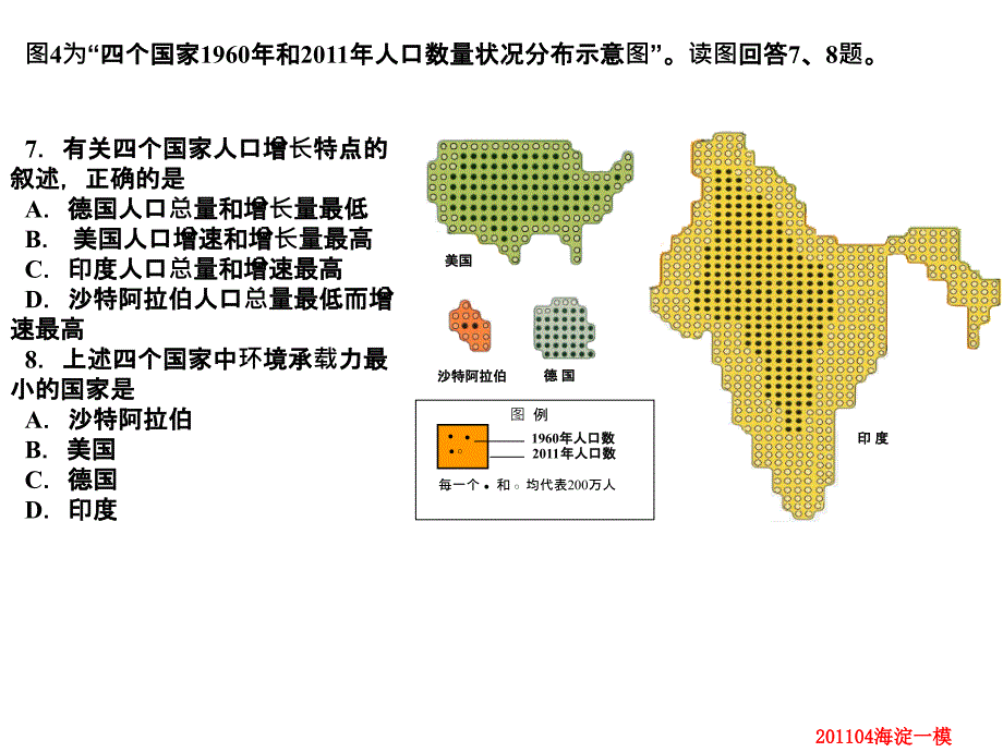 2011海淀文综地理一模(高清版含答案)_第4页