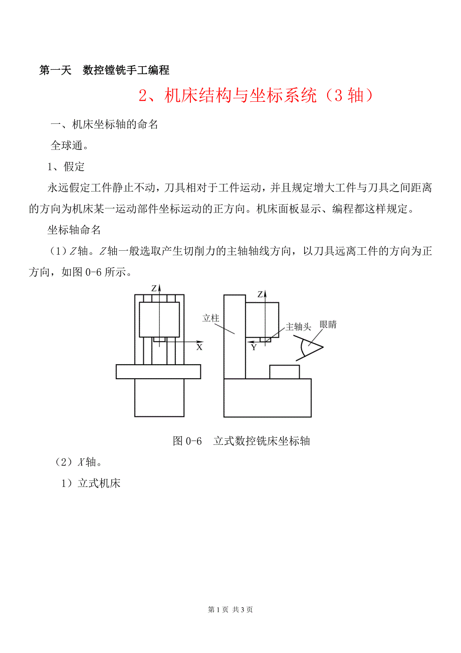 机床结构与坐标系统_第1页