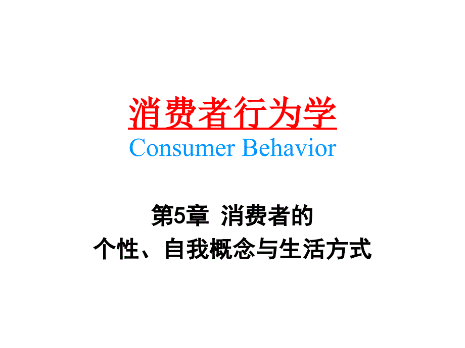 中南大学《消费行为学》消费者的个性自我概念与生活方式_第1页