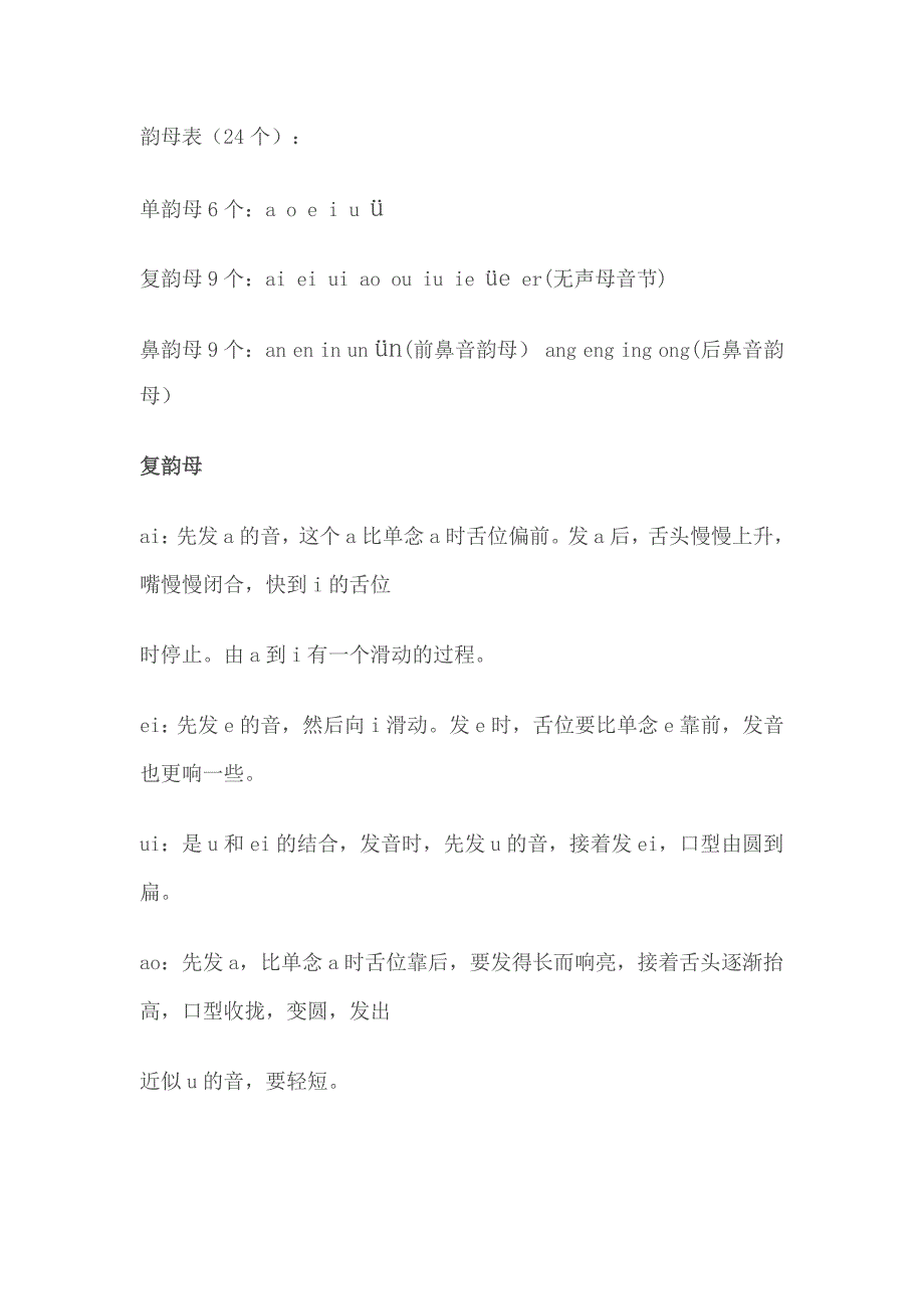 复韵母、鼻韵母的发音方法_第1页
