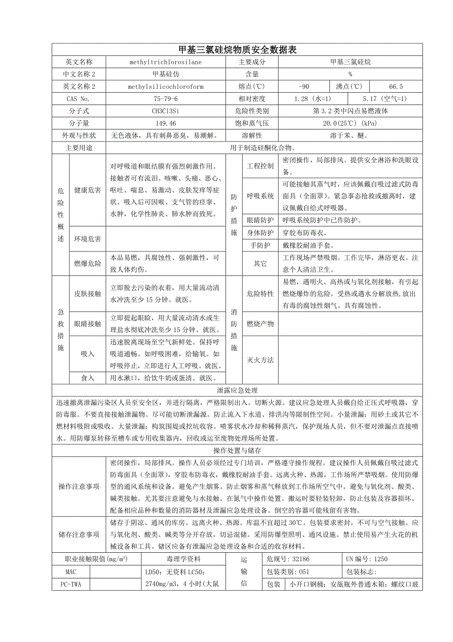 31175-79-6甲基三氯硅烷_第1页
