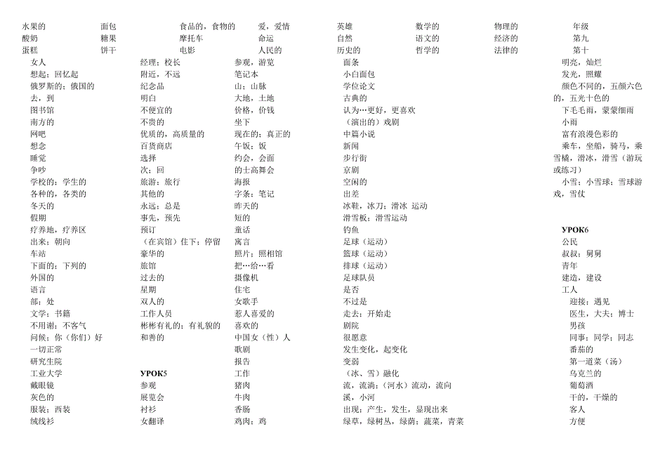 黑龙江大学俄语新版教材一册单词表_第4页