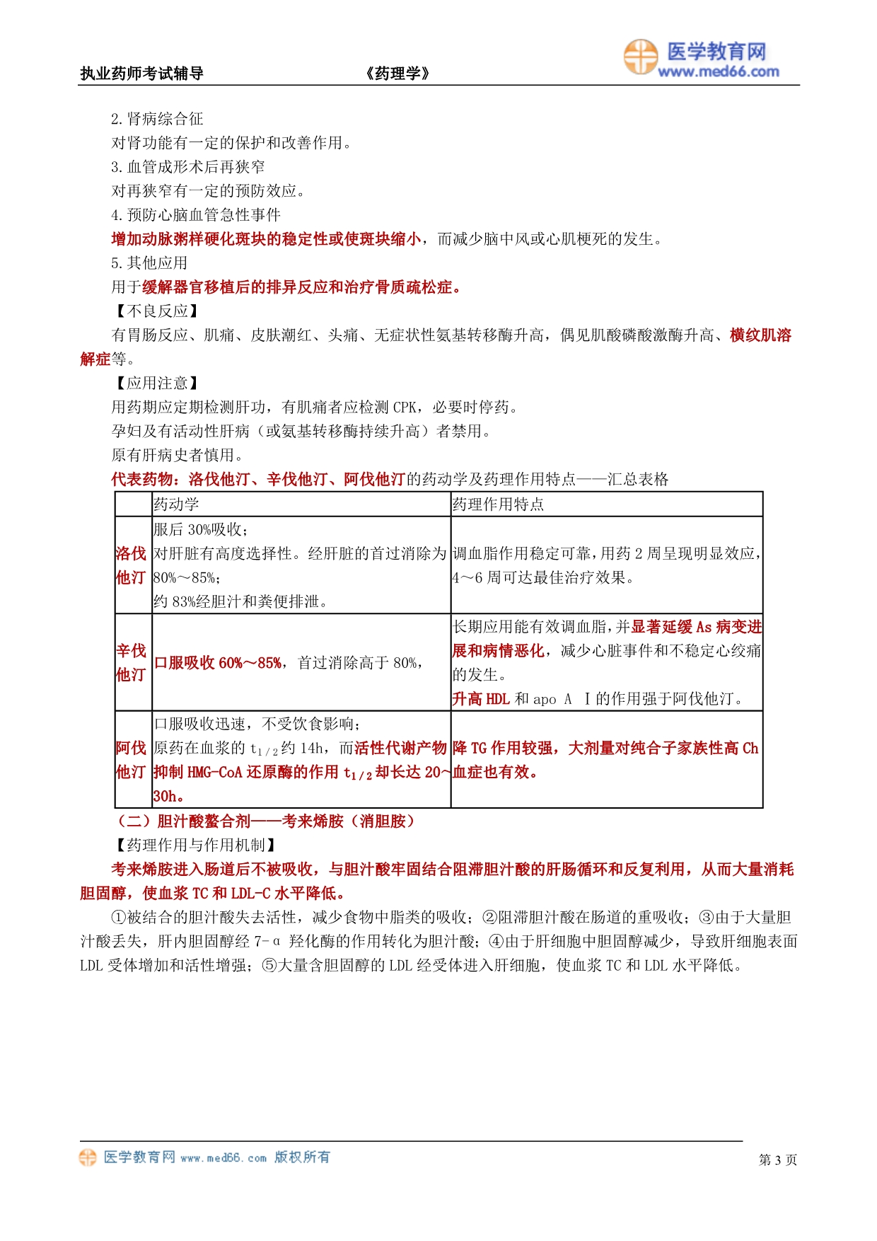 29.血脂调节药和抗动脉粥样硬化药_第3页