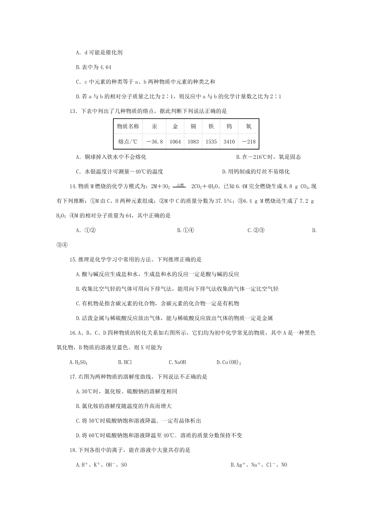 2012年全国初中学生化学素质和实验能力竞赛_第3页