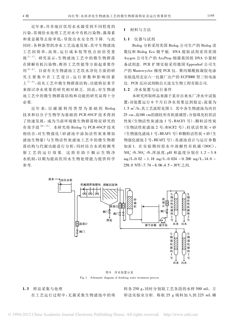 水质净化生物滤池工艺的微生物群落特征及运行效果研究_第2页