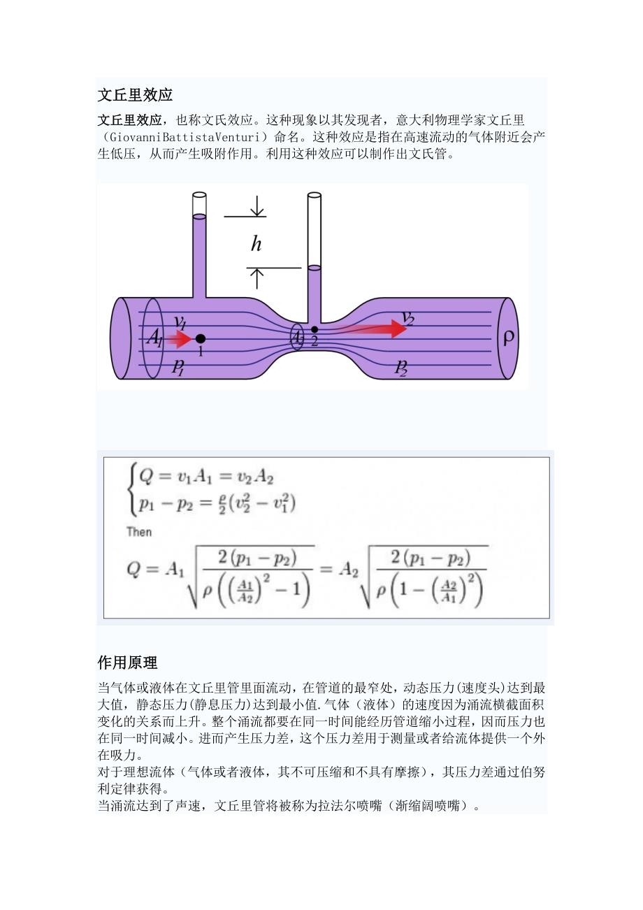 文丘里效应(引流泵的原理)_第1页