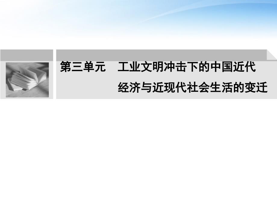 【创新设计】2012届高中历史一轮复习 2-3-1工业文明冲击下的中国近代经济与近现代社会生活的变迁配套课件_第1页