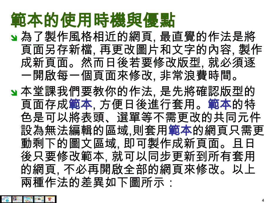 运用网页范本制作版型相同的网页_第4页