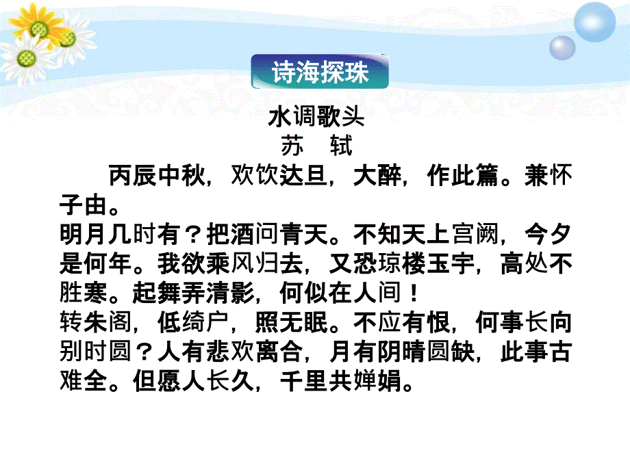 高考语文专题定风波江城子水龙吟卜算子复习课件《唐诗宋词选读》_第3页