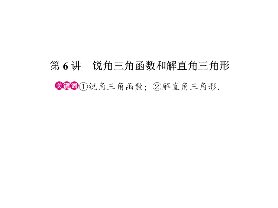 锐角三角函数和解直角三角形_第1页