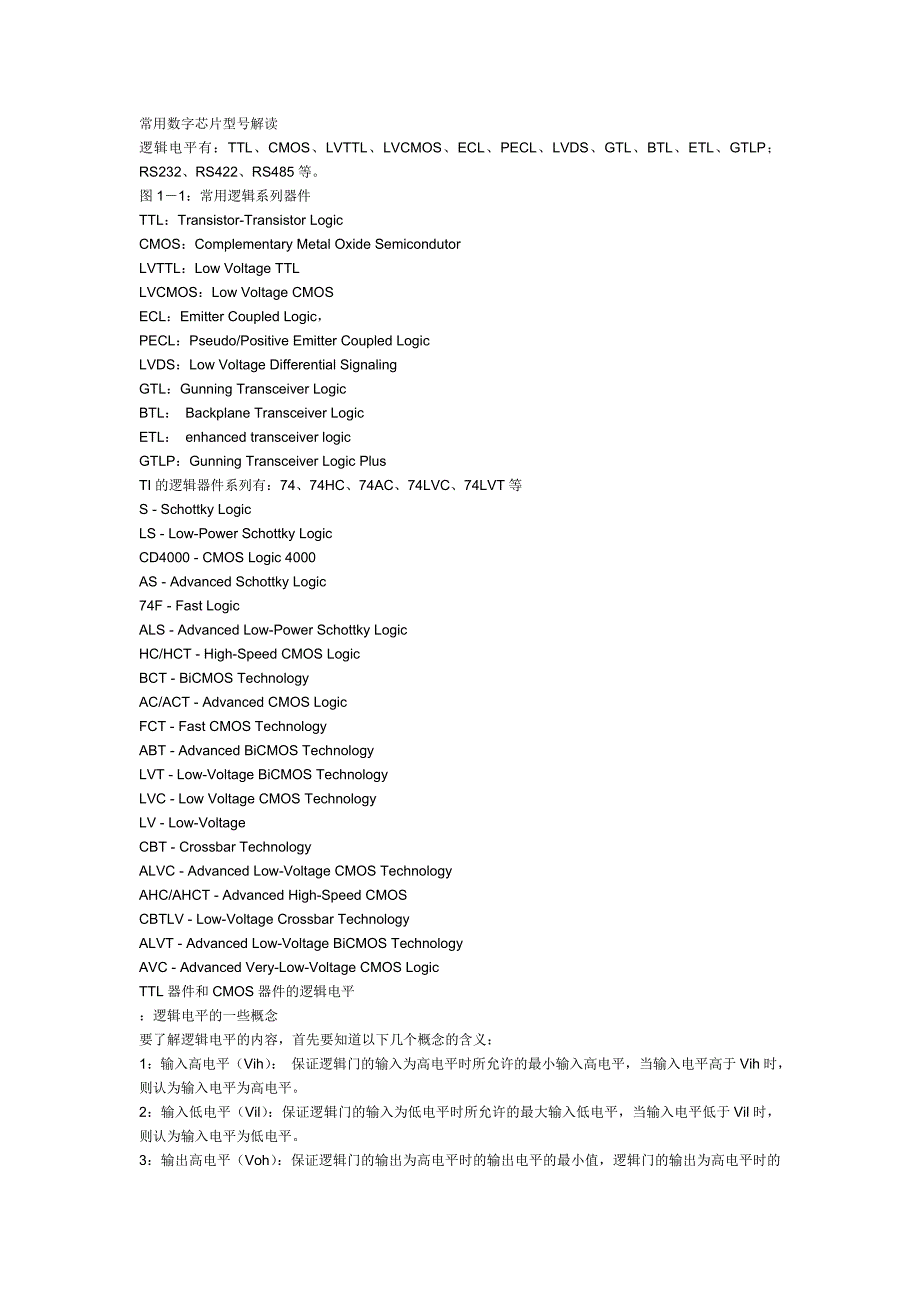 常用数字芯片型号解读_第1页
