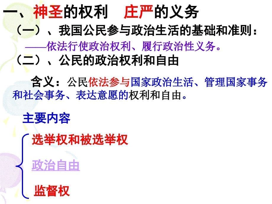 人教版高一政治必修二1.2政治权利与义务参与政治生活的基础和准则课件(共44张)_第5页