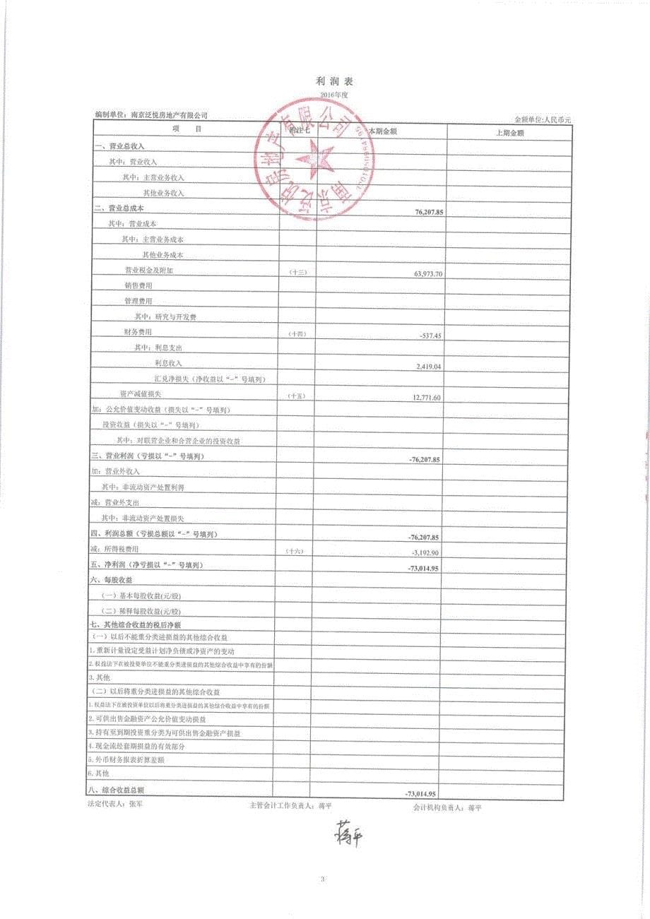 南国置业：南京泛悦房地产有限公司审计报告（2016年度）_第5页