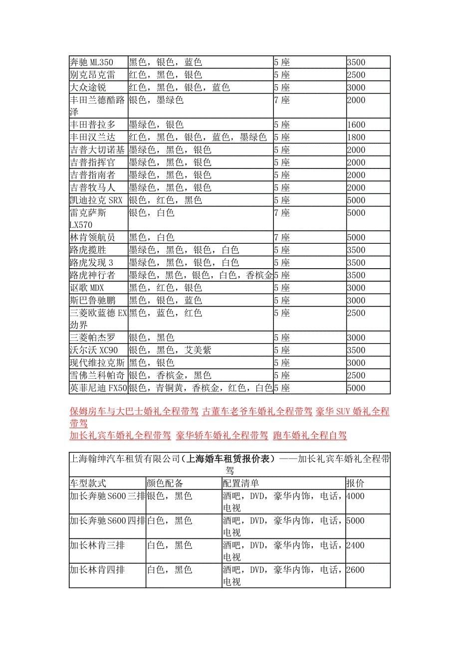 上海婚车租赁-上海婚车报价-翰绅租车_第5页