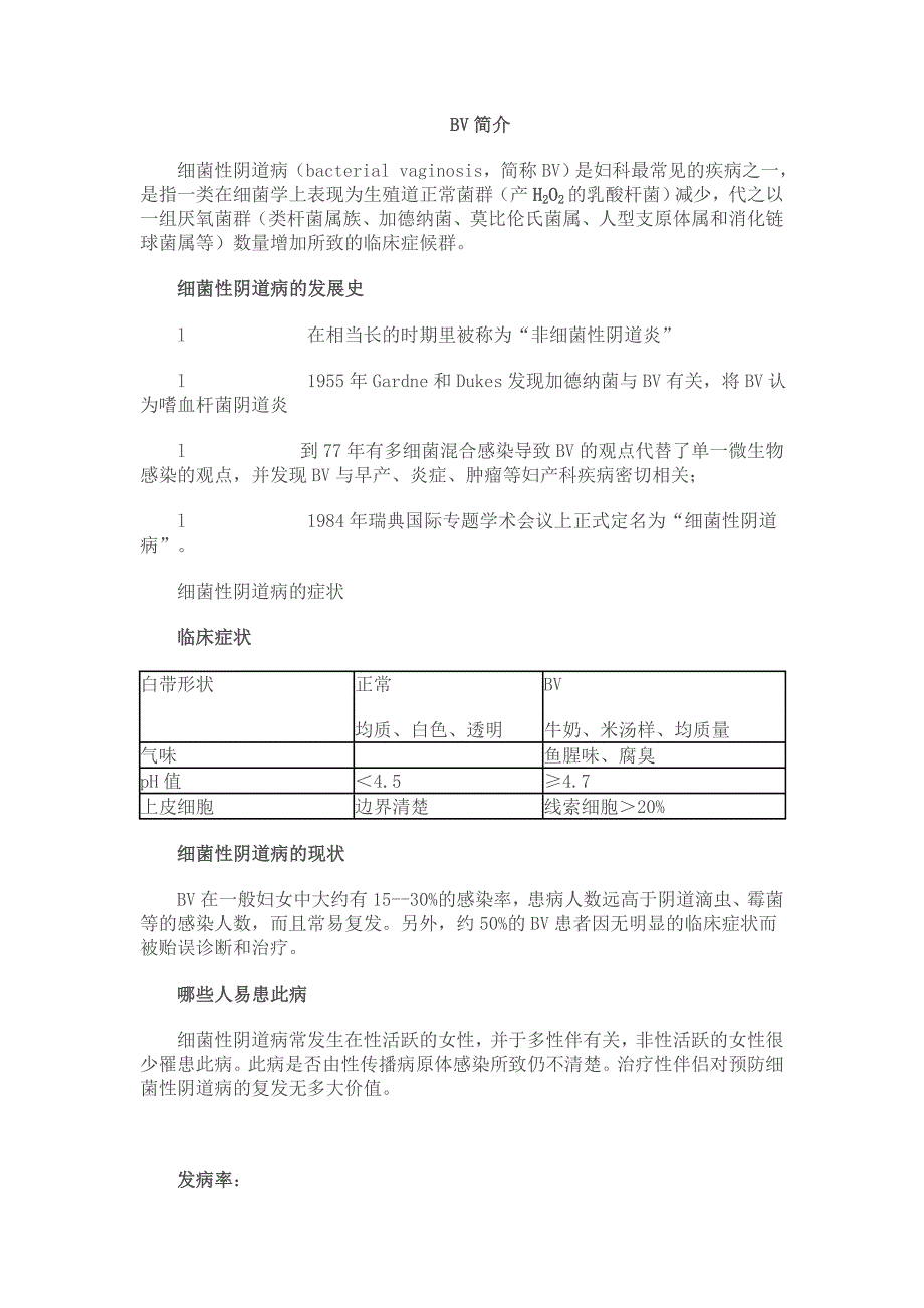 细菌性阴道病(BV)简介_第1页