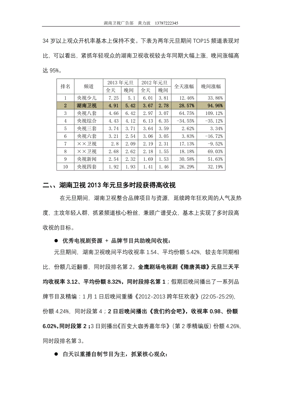 湖南卫视收视亮点2013-1_第2页