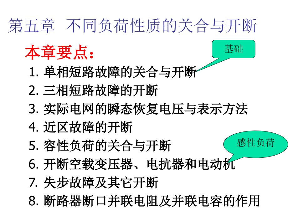 不同负荷性质的关合与开断_第1页