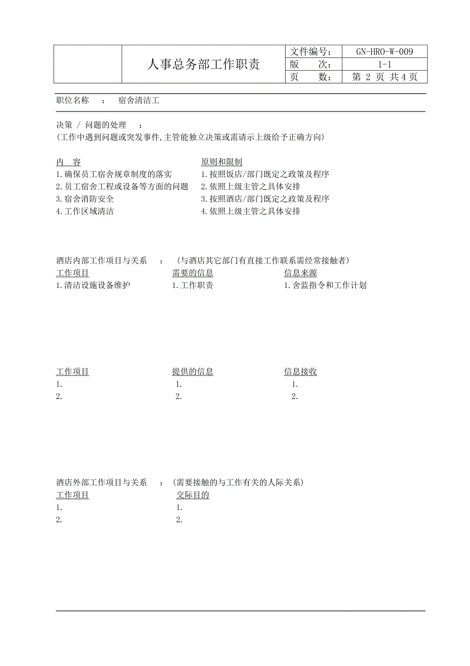 人力资源宿舍清洁工--进行员工宿舍的基本管理及清洁卫生工作_第2页