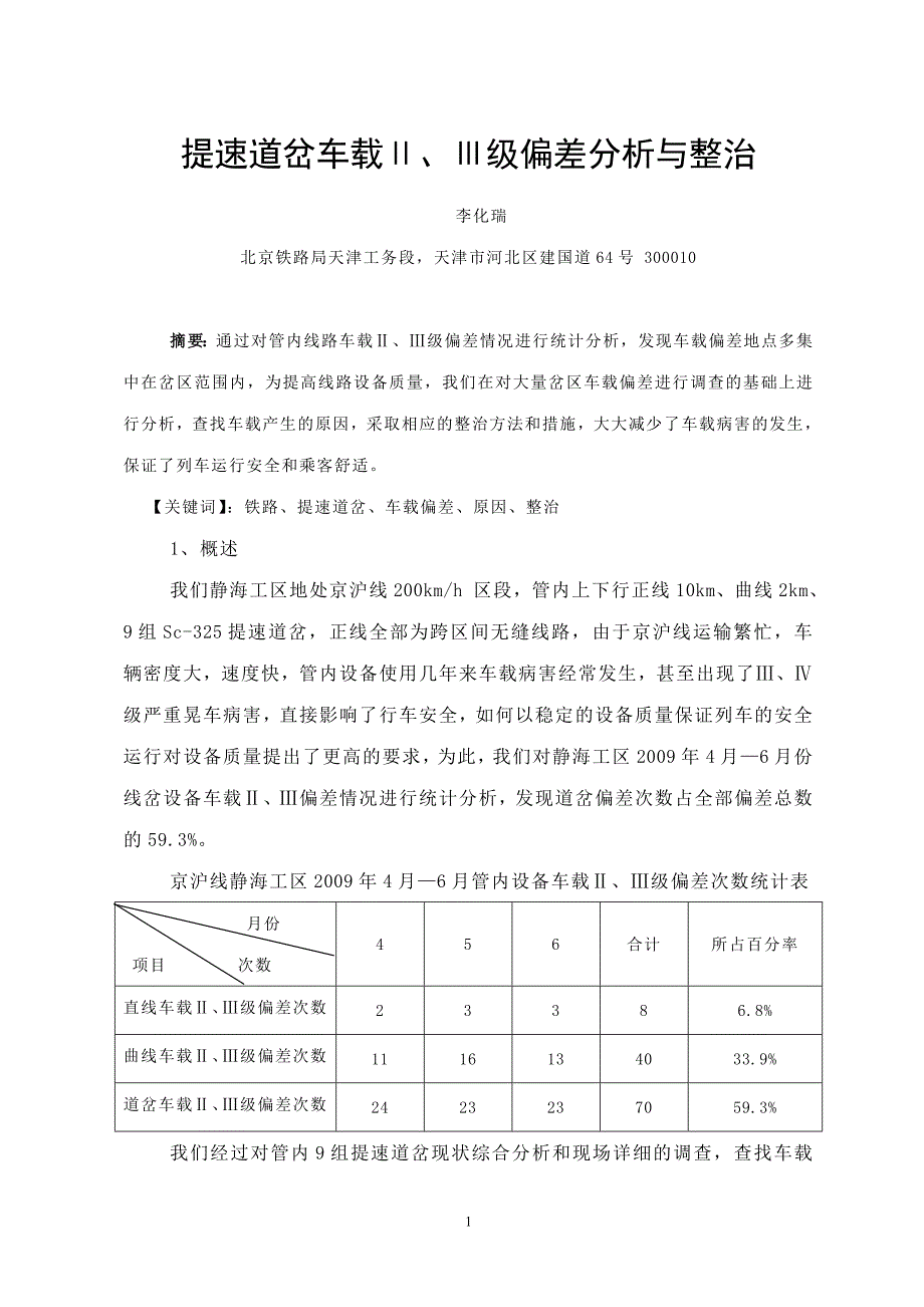 32--提速道岔车载Ⅱ、Ⅲ级偏差分析与整治_第1页