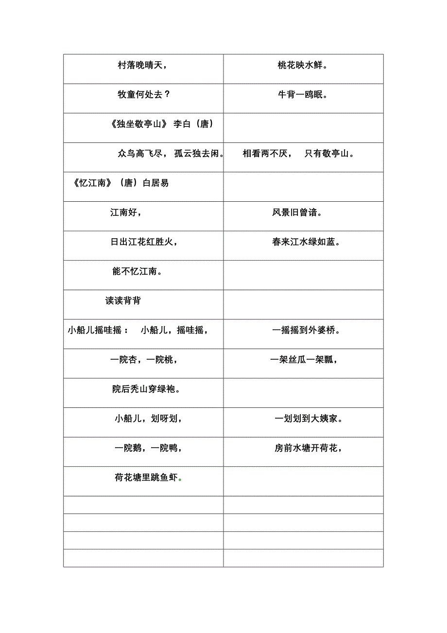 小学1-6年级冀教版语文读读背背_第4页