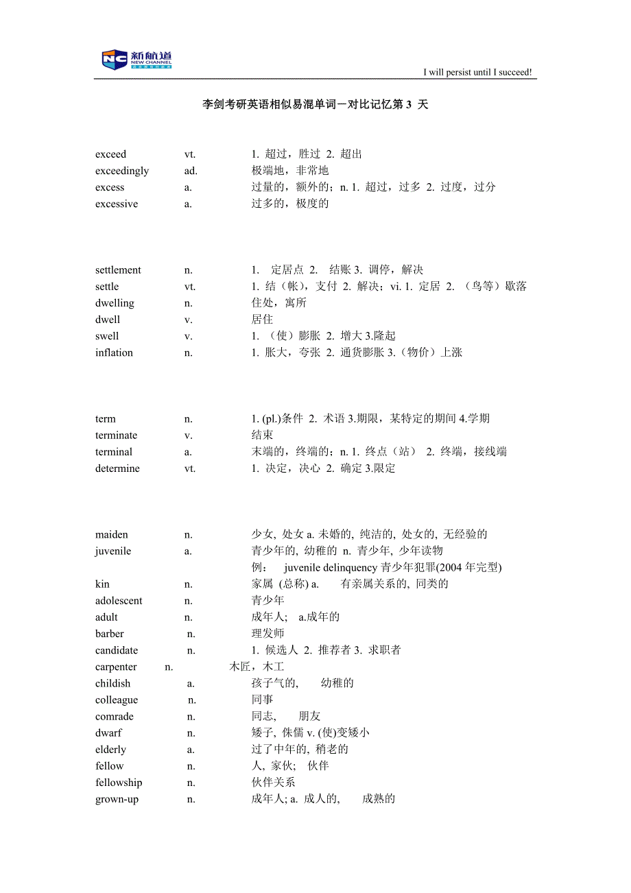 李剑考研英语相似易混单词-对比记忆第3_第1页