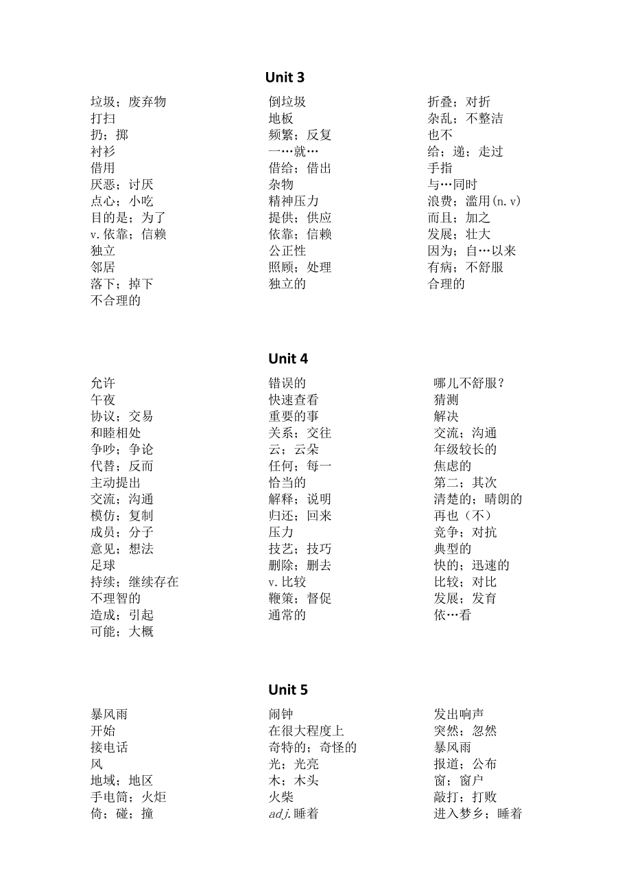 最新版八年级英语下册单词默写汉语表_第2页