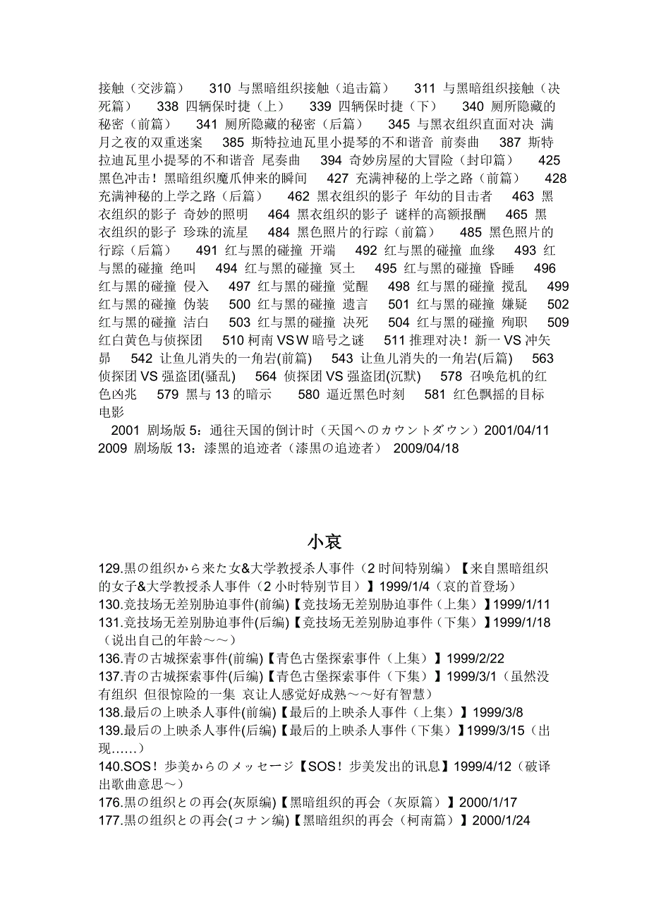 柯南中各出场人物集数_第2页