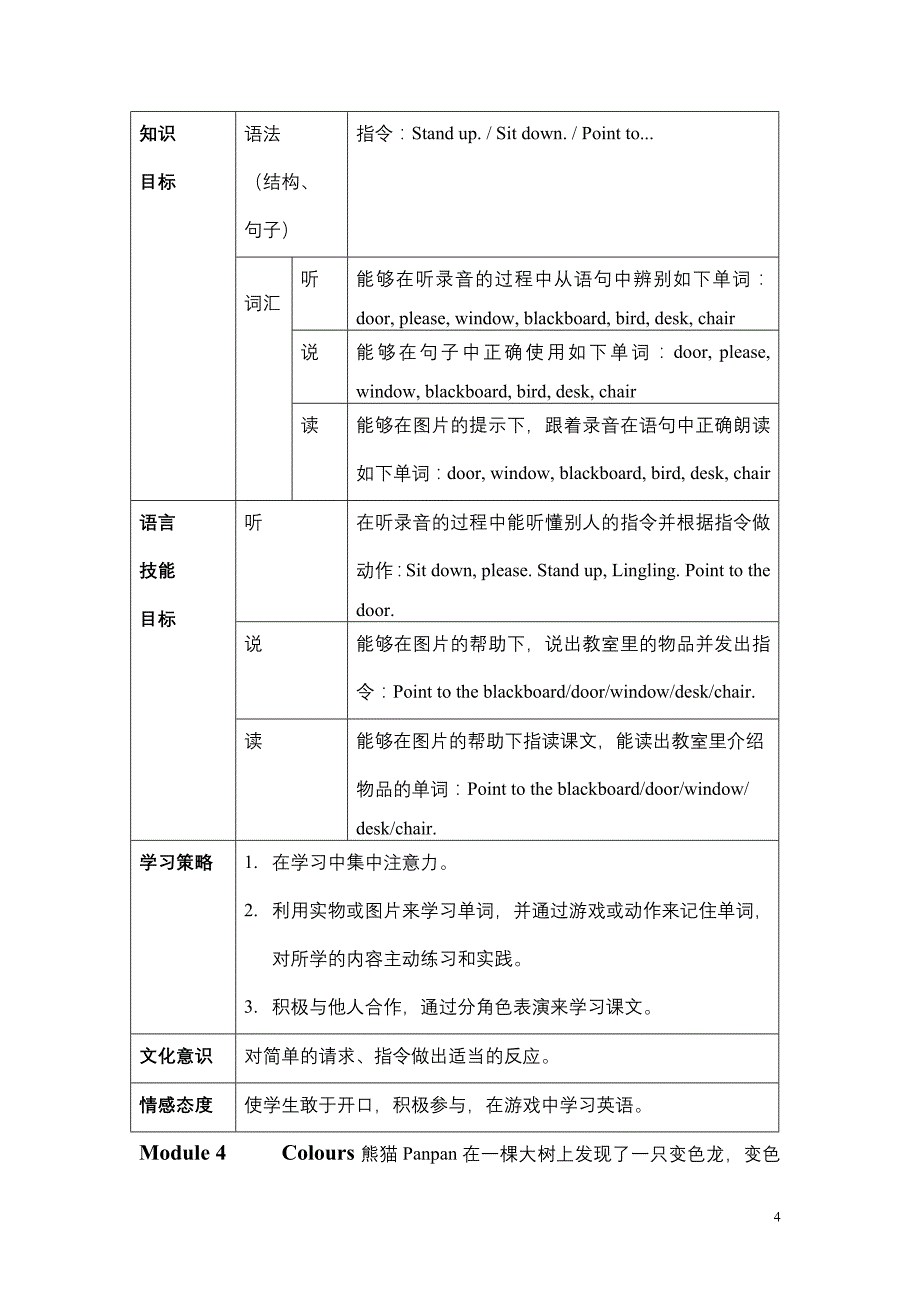 小学英语(新标准)(三年级起点)教材分析_第4页