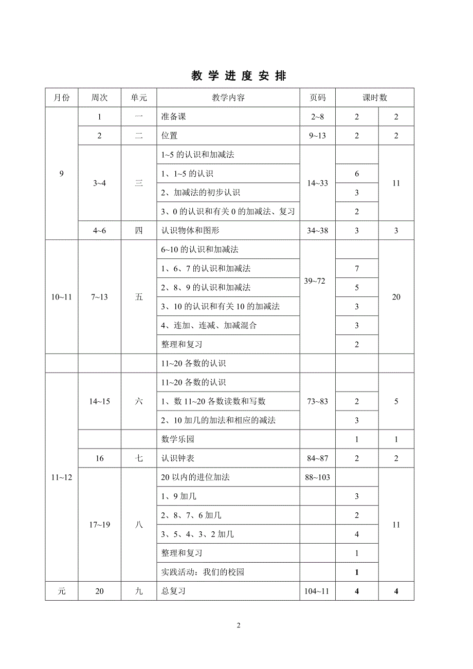 新人教版小学一年级数学上册全册完整数学教案_第3页