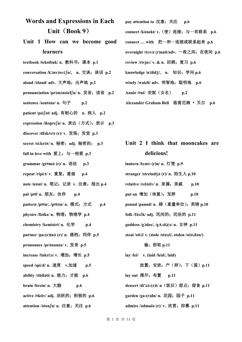 新人教2014年秋九年级英语全册单词表_第1页