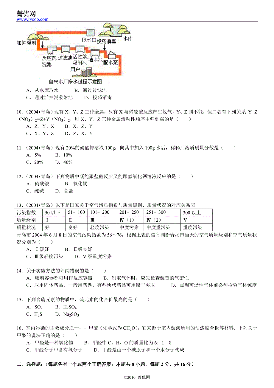 2004年山东省青岛市中考化学试卷_第3页