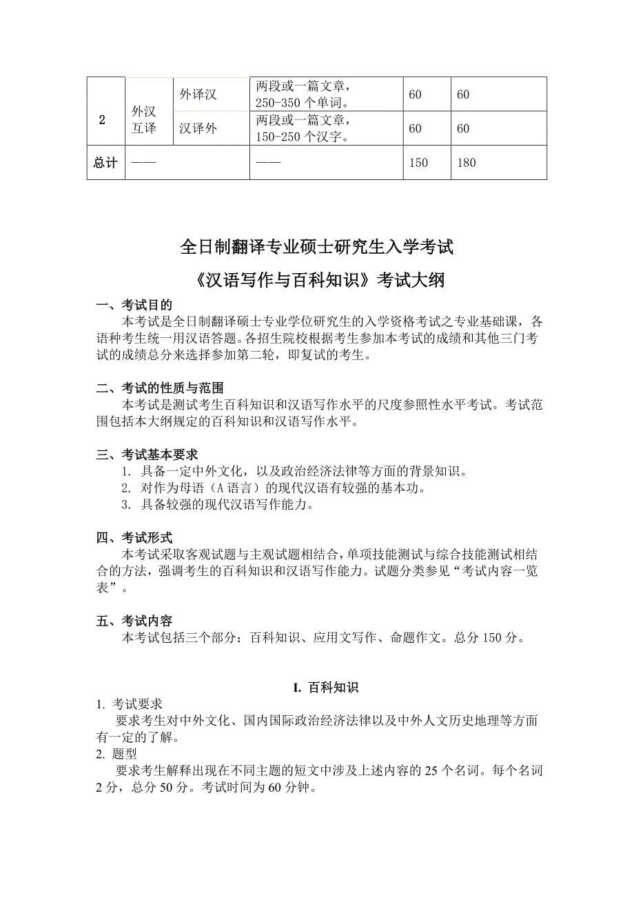 2011年中山大学专业学位研究生入学统一考试-357-448-《翻译基础》《汉语写作与百科知识》考试科目命题指导_第5页