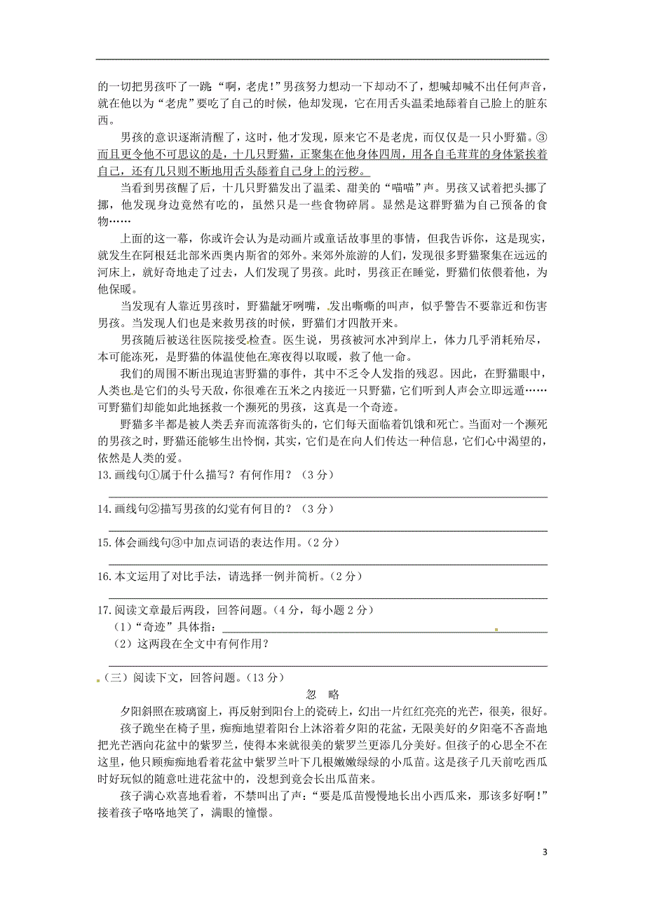 (中学教材全解)(天津专用)九年级语文下学期期末检测题新人教版_第3页