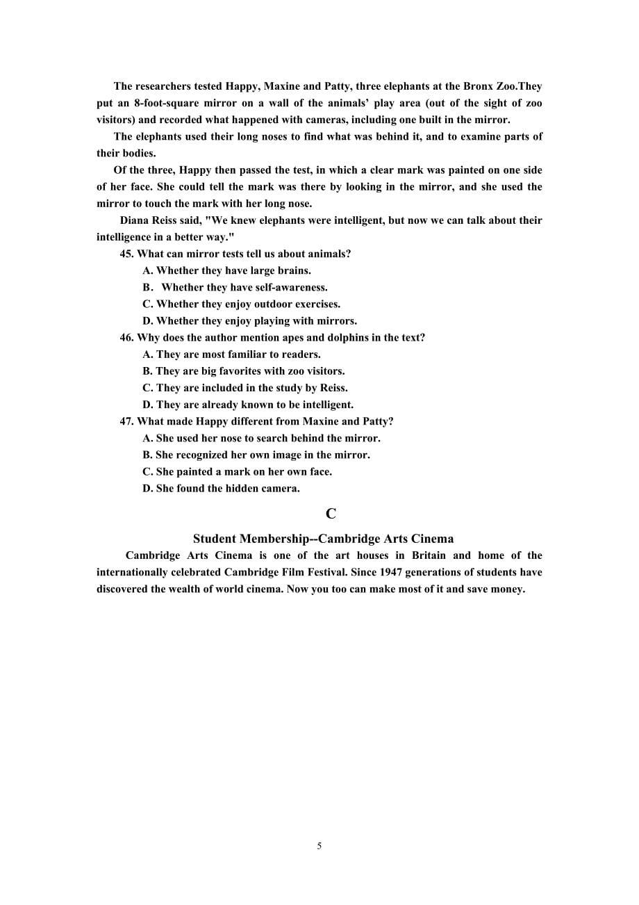 2011年全国高考英语2卷试题及答案完整版_第5页