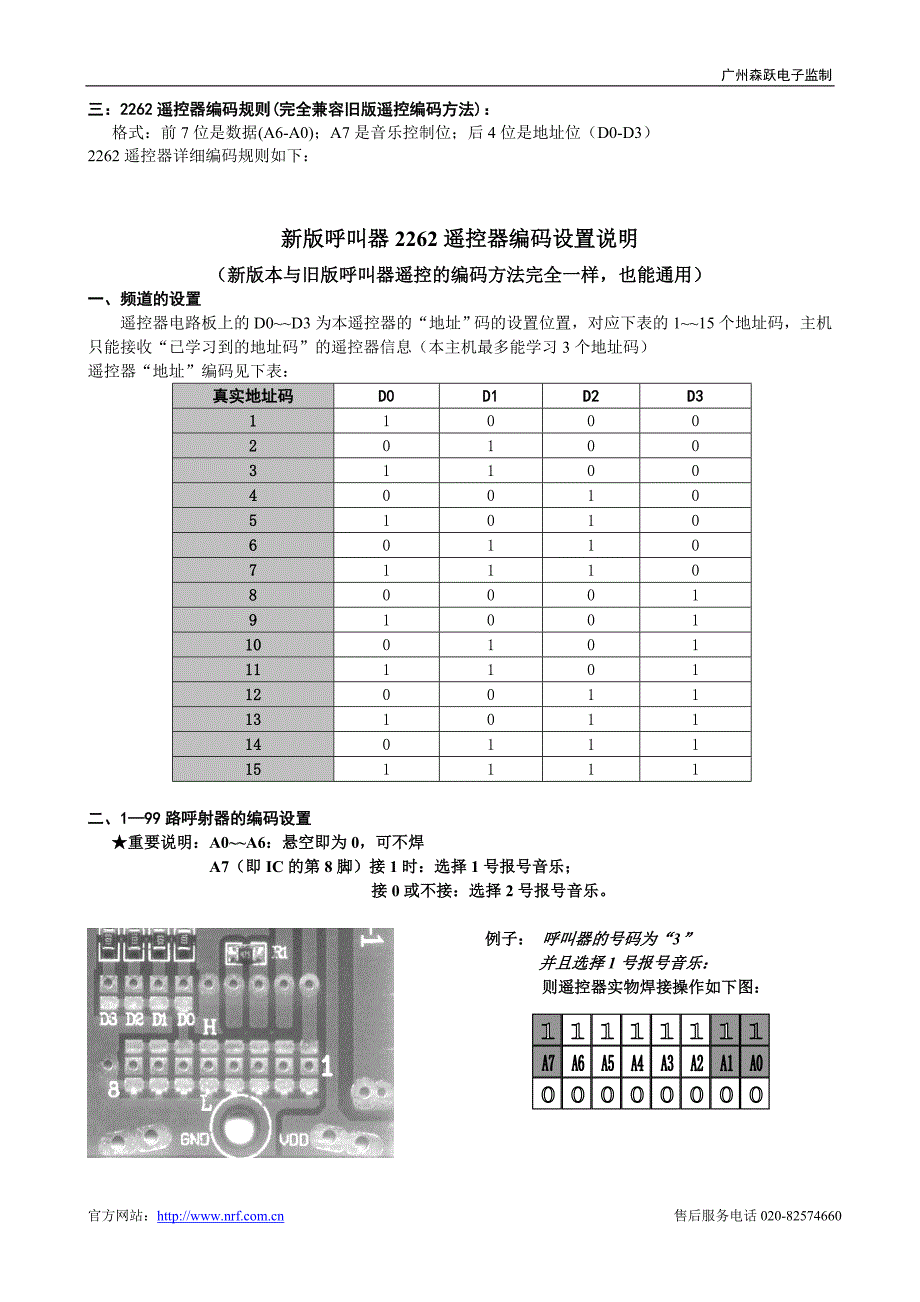 广州森宝电子99路无线呼叫器无线语音报号呼叫器2262版_第2页