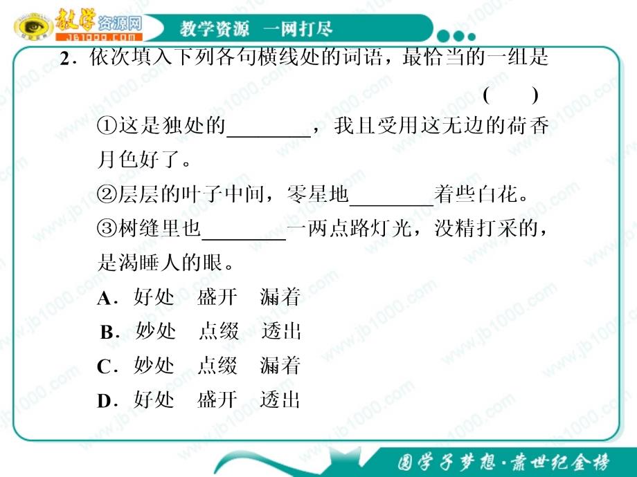 语文3.6《荷塘月色》课件(鲁人版必修1)_第2页