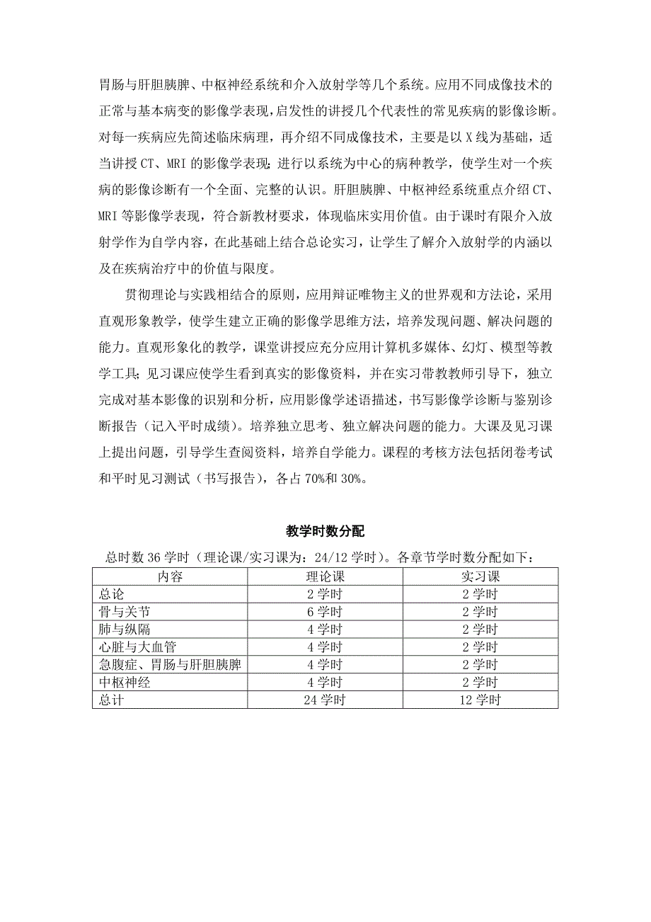 口腔预防专业-《医学影像学》课程基本要求与教学大纲_第2页