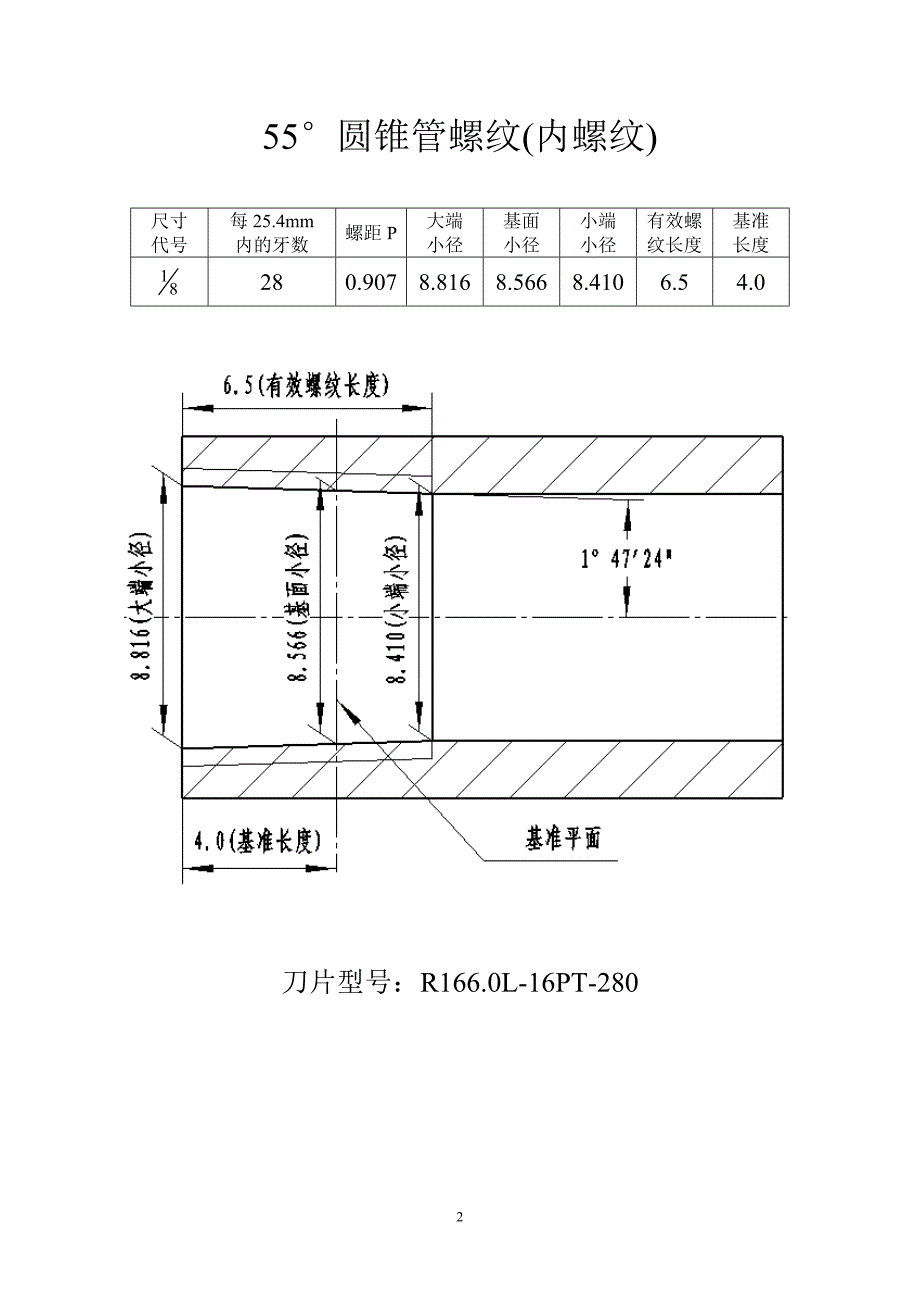 55°和60°管螺纹对照表_第2页