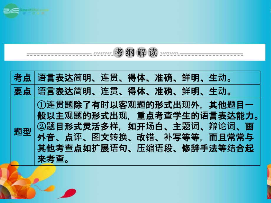 (抓住根基)2014届高考语文总复习简明、连贯、得体同步教材课件新人教版_第2页