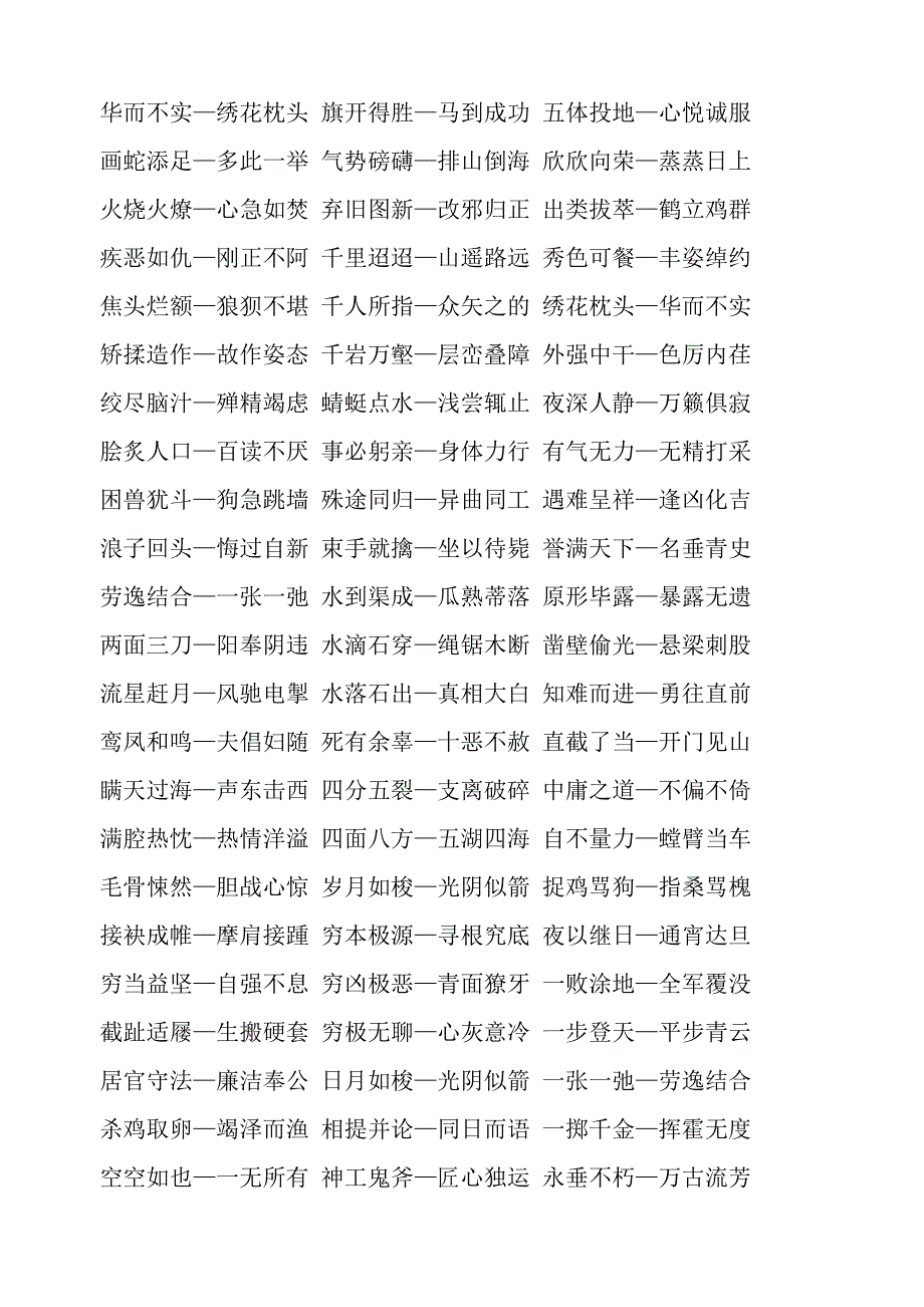 含近义词、反义词的成语整理_第4页