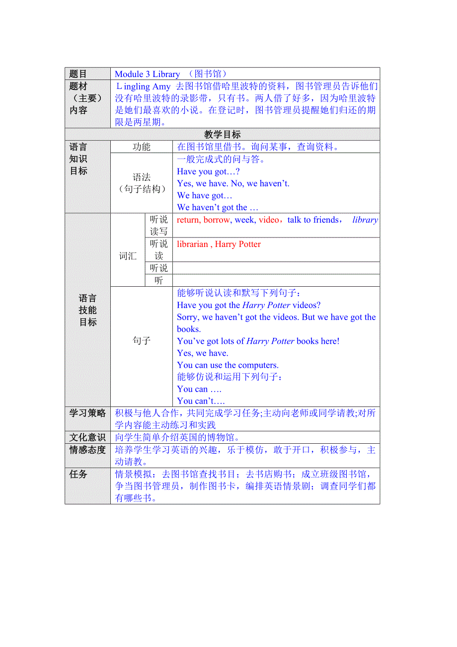 新标准英语(一起)第十册英语教学目标框架表2012年2月_第3页