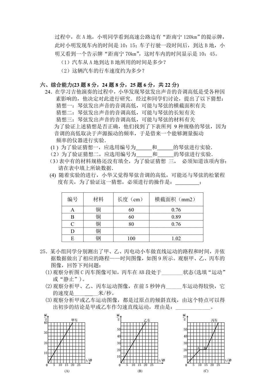 新城王锦辉中学2012-2013第一学期八年级中段考物理试卷_第5页