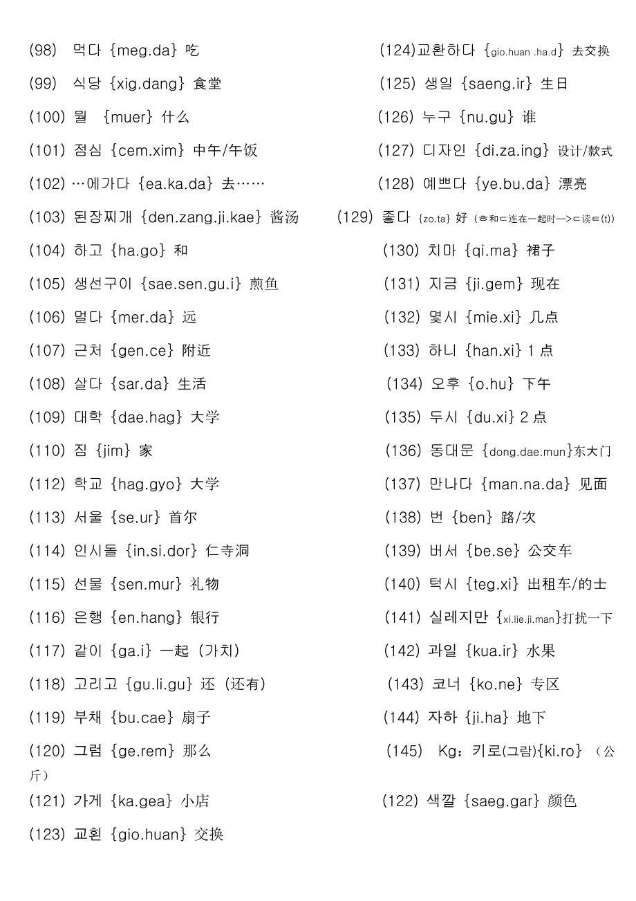 韩国语基础常用单词(带音标)_第3页