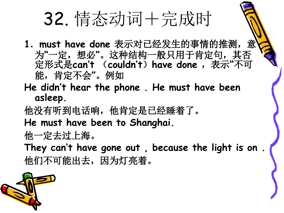 初中语法之情态动词完成时_第1页