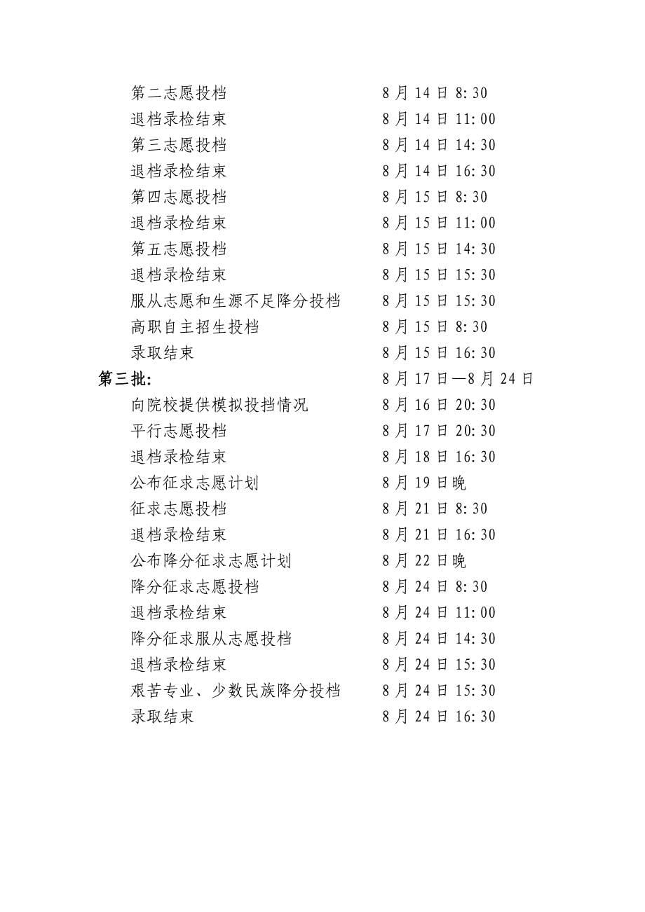 2011年浙江省高考录取的时间表流程_第5页