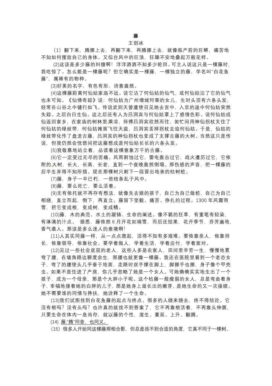 江苏省靖江市2011届九年级下学期模拟考试语文试题_第5页